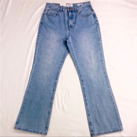 Cotton On Light Blue Wash 100% Cotton Vintage High Waisted Flare BootLeg Size 8 - Picture 2 of 13